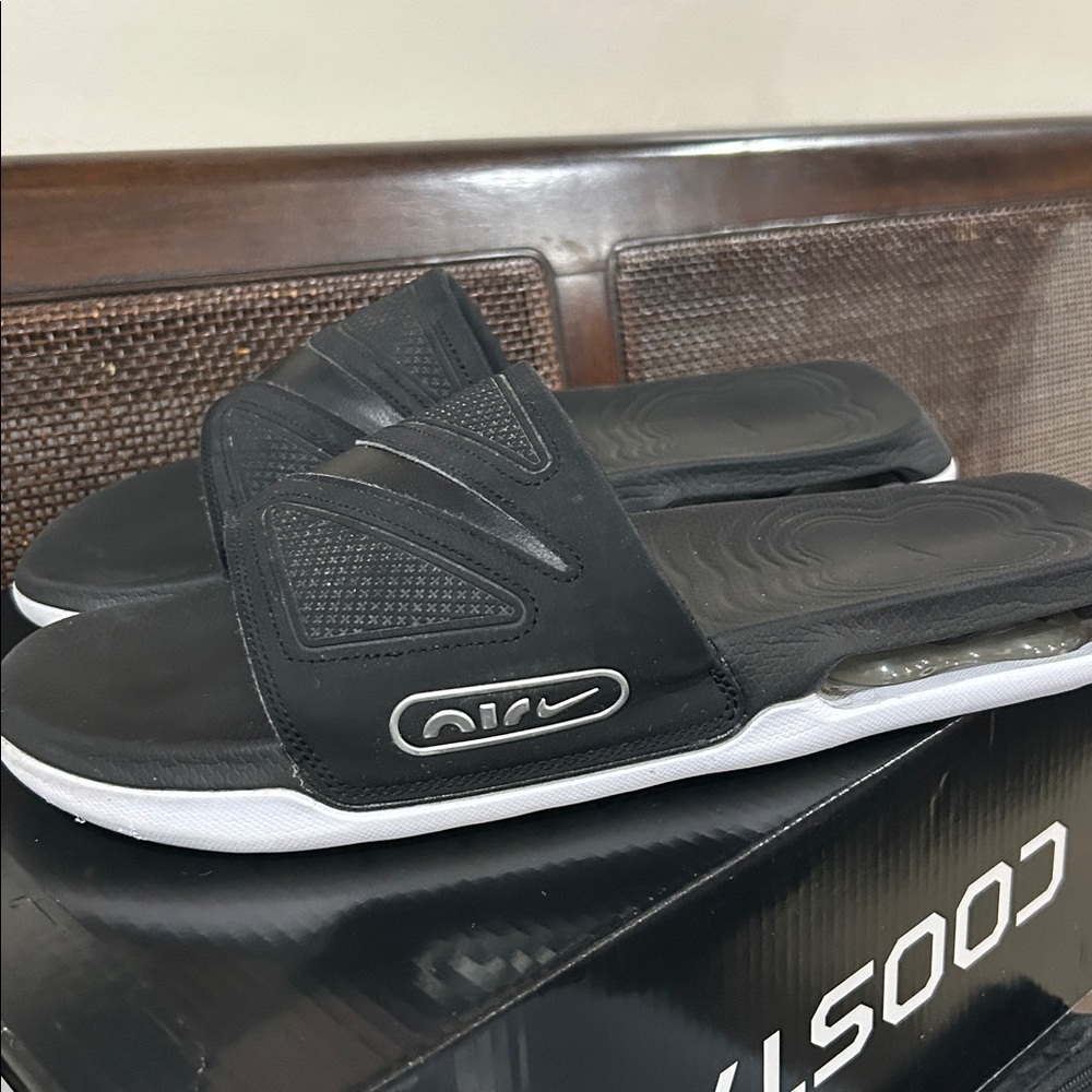 Nike Black and White Slide Sandals